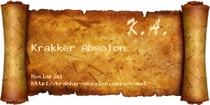 Krakker Absolon névjegykártya